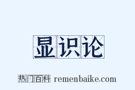 显识论是什么意思的图片